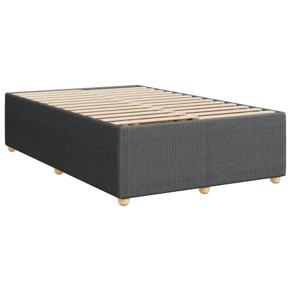 Cama box spring con colchón tela gris oscuro 120x200