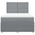 Cama box spring con colchón tela gris claro 140x200