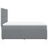 Cama box spring con colchón tela gris claro 140x200