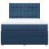 Cama box spring con colchón tela azul 140x200