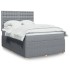 Cama box spring con colchón tela gris claro 140x200