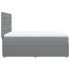Cama box spring con colchón tela gris claro 140x200