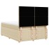 Cama box spring con colchón tela color crema 140x200