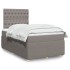 Cama box spring con colchón tela gris taupe 120x200