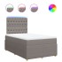 Cama box spring con colchón tela gris taupe 120x200