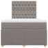 Cama box spring con colchón tela gris taupe 120x200