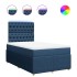 Cama box spring con colchón tela azul 120x200