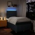 Cama box spring con colchón tela azul 120x200
