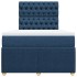 Cama box spring con colchón tela azul 120x200