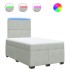 Cama box spring con colchón terciopelo gris claro 120x190
