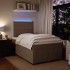 Cama box spring con colchón terciopelo gris claro 120x190