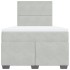 Cama box spring con colchón terciopelo gris claro 120x190