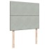 Cama box spring con colchón terciopelo gris claro 120x190