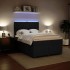 Cama box spring con colchón terciopelo negro 140x190