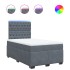 Cama box spring con colchón terciopelo gris oscuro 120x190