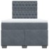 Cama box spring con colchón terciopelo gris oscuro 120x190