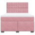 Cama box spring con colchón terciopelo rosa 140x190