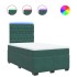 Cama box spring con colchón terciopelo verde oscuro 120x190
