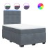 Cama box spring con colchón terciopelo gris oscuro 120x190