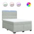 Cama box spring con colchón terciopelo gris claro 140x200