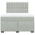 Cama box spring con colchón terciopelo gris claro 140x200