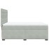 Cama box spring con colchón terciopelo gris claro 140x200