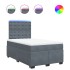 Cama box spring con colchón terciopelo gris oscuro 120x190