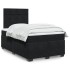Cama box spring con colchón terciopelo negro 120x200