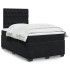 Cama box spring con colchón terciopelo negro 120x200