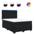 Cama box spring con colchón terciopelo negro 140x190