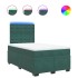 Cama box spring con colchón terciopelo verde oscuro 120x190