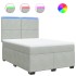 Cama box spring con colchón terciopelo gris claro 140x190