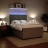Cama box spring con colchón terciopelo gris claro 140x190