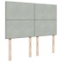 Cama box spring con colchón terciopelo gris claro 140x190