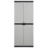 Armario de jardín con 3 estantes gris y negro 68x40x168