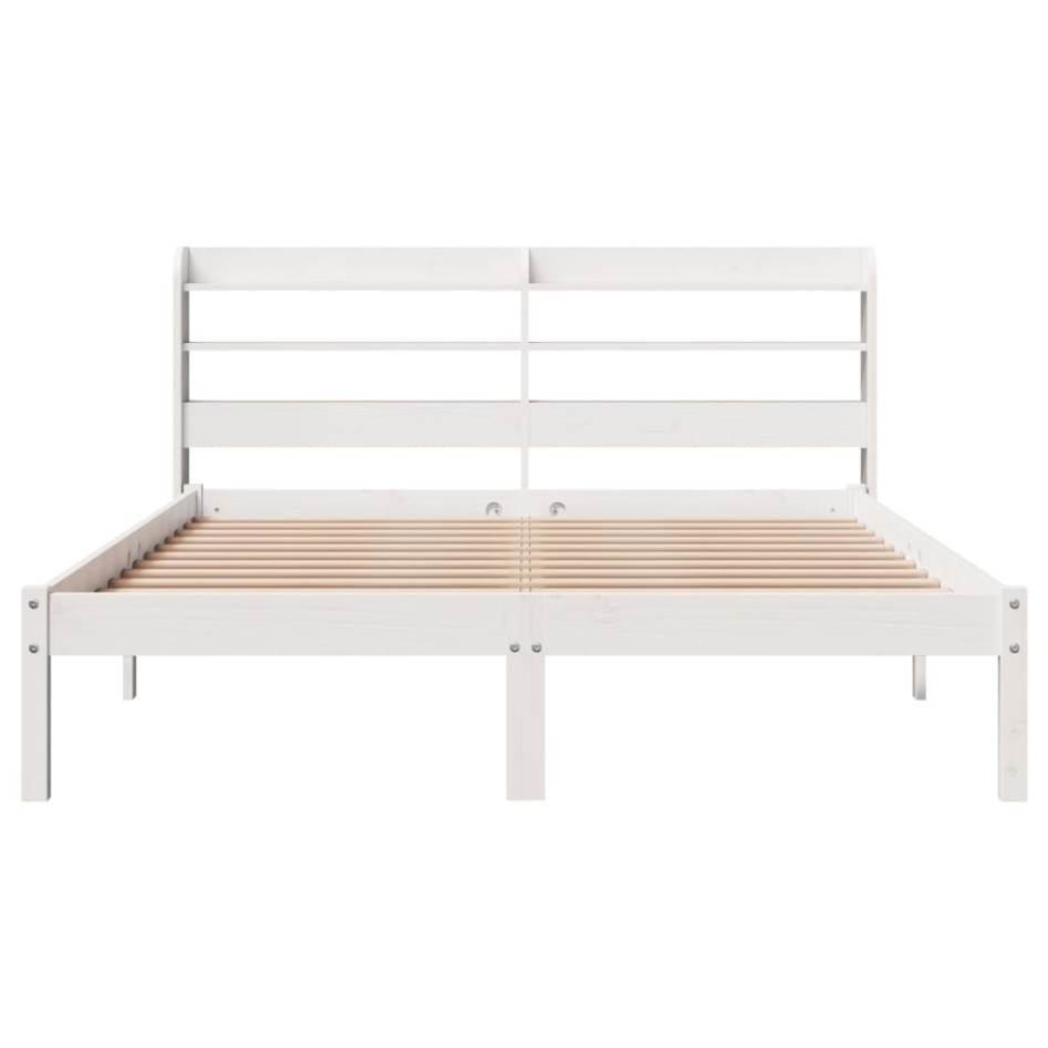 Estructura de cama sin colchón madera de pino blanco 135x190