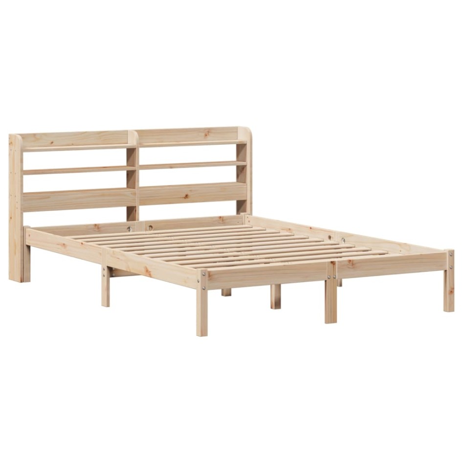 Estructura de cama sin colchón madera maciza de pino 160x200