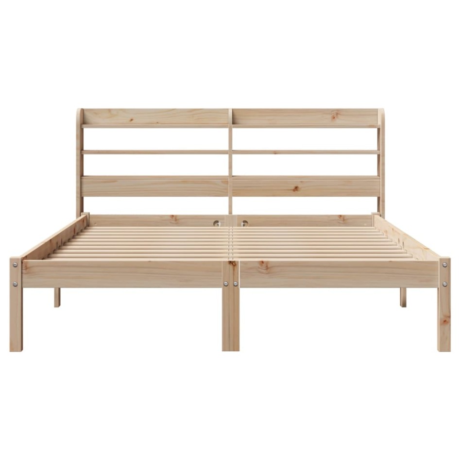 Estructura de cama sin colchón madera maciza de pino 160x200