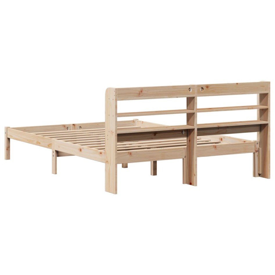 Estructura de cama sin colchón madera maciza de pino 160x200