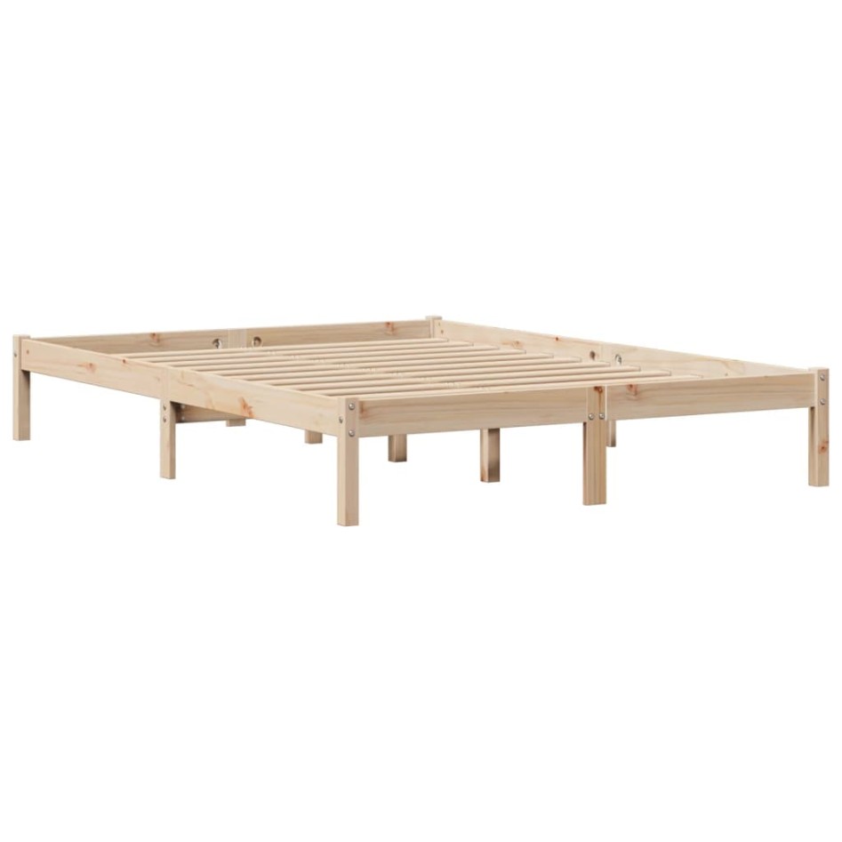 Estructura de cama sin colchón madera maciza de pino 160x200