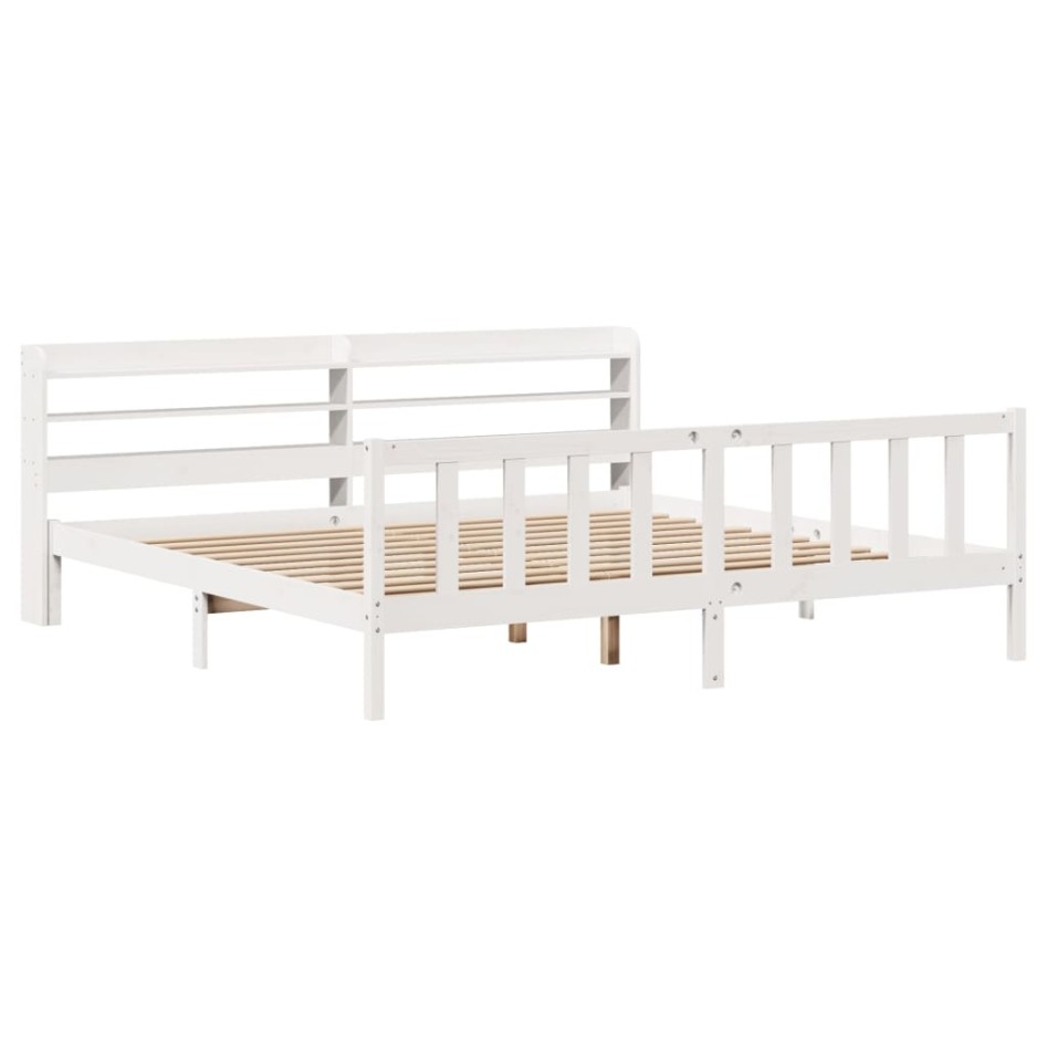 Cama sin colchón madera maciza de pino blanca 180x200