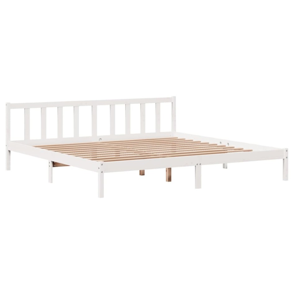 Cama sin colchón madera maciza de pino blanca 180x200