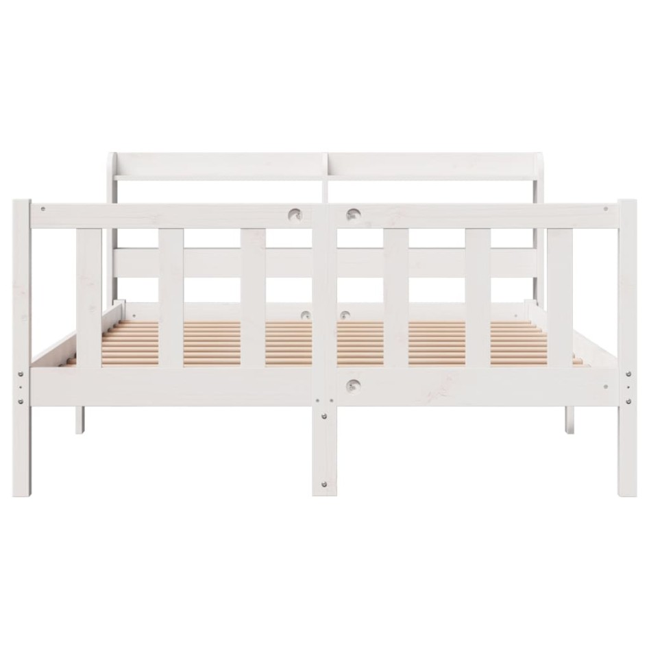 Estructura de cama sin colchón madera maciza de pino 160x200