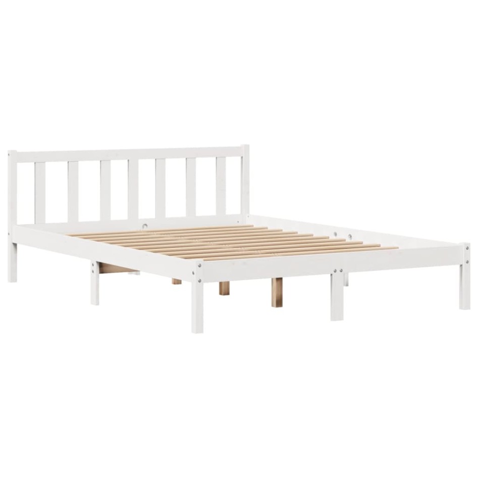 Estructura de cama sin colchón madera maciza de pino 160x200