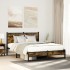 Estructura de cama sin colchón metal roble ahumado 140x200