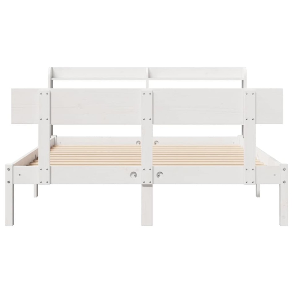 Estructura de cama sin colchón madera de pino blanca 140x200