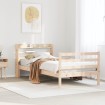 Estructura de cama con cabecero madera maciza pino 75x190 cm