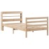Estructura de cama con cabecero madera maciza pino 75x190