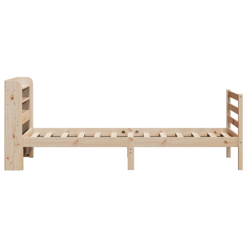 Estructura de cama con cabecero madera maciza pino 100x200