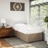 Estructura cama sin colchón cuero sintético capuchino 80x200